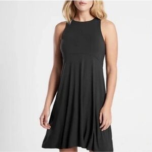 Athleta Santorini Thera Dress Women Size Small Black Stretch Mini Golf Tennis
